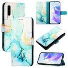 For Huawei P30 PT003 Marble Pattern Flip Leather Phone Case(LS003 Green) - 1