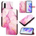 For Huawei P30 PT003 Marble Pattern Flip Leather Phone Case(LS001 Pink Purple Gold) - 1