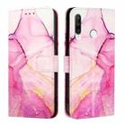 For Huawei P30 lite / nova 4e PT003 Marble Pattern Flip Leather Phone Case(LS001 Pink Purple Gold) - 2