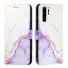 For Huawei P30 Pro PT003 Marble Pattern Flip Leather Phone Case(LS006 White Purple) - 2