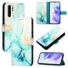 For Huawei P30 Pro PT003 Marble Pattern Flip Leather Phone Case(LS003 Green) - 1
