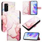 For Huawei P40 PT003 Marble Pattern Flip Leather Phone Case(LS005 Rose Gold) - 1