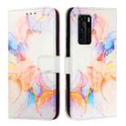 For Huawei P40 PT003 Marble Pattern Flip Leather Phone Case(LS004 Marble White) - 2