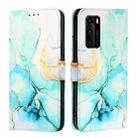 For Huawei P40 PT003 Marble Pattern Flip Leather Phone Case(LS003 Green) - 2