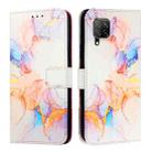 For Huawei P40 lite / nova 6 SE PT003 Marble Pattern Flip Leather Phone Case(LS004 Marble White) - 2