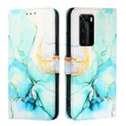 For Huawei P40 Pro PT003 Marble Pattern Flip Leather Phone Case(LS003 Green) - 2