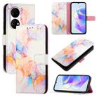 For Huawei P50 PT003 Marble Pattern Flip Leather Phone Case(LS004 Marble White) - 1