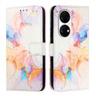 For Huawei P50 PT003 Marble Pattern Flip Leather Phone Case(LS004 Marble White) - 2