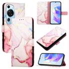 For Huawei P60 Art PT003 Marble Pattern Flip Leather Phone Case(LS005 Rose Gold) - 1