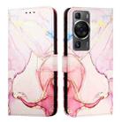 For Huawei P60 / P60 Pro PT003 Marble Pattern Flip Leather Phone Case(LS005 Rose Gold) - 2