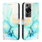 For Huawei P60 / P60 Pro PT003 Marble Pattern Flip Leather Phone Case(LS003 Green) - 2