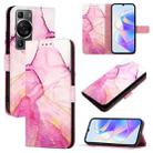 For Huawei P60 / P60 Pro PT003 Marble Pattern Flip Leather Phone Case(LS001 Pink Purple Gold) - 1