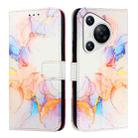 For Huawei Pura 70 PT003 Marble Pattern Flip Leather Phone Case(LS004 Marble White) - 2