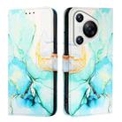 For Huawei Pura 70 PT003 Marble Pattern Flip Leather Phone Case(LS003 Green) - 2