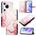 For Huawei Pura 70 Pro / 70 Pro+ PT003 Marble Pattern Flip Leather Phone Case(LS005 Rose Gold) - 1
