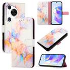 For Huawei Pura 70 Pro / 70 Pro+ PT003 Marble Pattern Flip Leather Phone Case(LS004 Marble White) - 1
