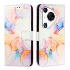For Huawei Pura 70 Pro / 70 Pro+ PT003 Marble Pattern Flip Leather Phone Case(LS004 Marble White) - 2