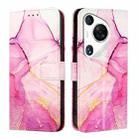 For Huawei Pura 70 Pro / 70 Pro+ PT003 Marble Pattern Flip Leather Phone Case(LS001 Pink Purple Gold) - 2