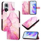 For Huawei nova 9 PT003 Marble Pattern Flip Leather Phone Case(LS001 Pink Purple Gold) - 1