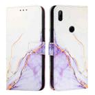 For Huawei P Smart Z / Y9 Prime 2019 PT003 Marble Pattern Flip Leather Phone Case(LS006 White Purple) - 2