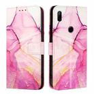 For Huawei P Smart Z / Y9 Prime 2019 PT003 Marble Pattern Flip Leather Phone Case(LS001 Pink Purple Gold) - 2