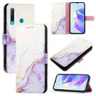 For Huawei Enjoy 9s / P Smart+ 2019 PT003 Marble Pattern Flip Leather Phone Case(LS006 White Purple) - 1