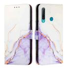 For Huawei Enjoy 9s / P Smart+ 2019 PT003 Marble Pattern Flip Leather Phone Case(LS006 White Purple) - 2