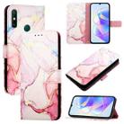 For Huawei Enjoy 20 SE / Y7a / P smart 2021 PT003 Marble Pattern Flip Leather Phone Case(LS005 Rose Gold) - 1