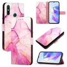 For Huawei Enjoy 20 SE / Y7a / P smart 2021 PT003 Marble Pattern Flip Leather Phone Case(LS001 Pink Purple Gold) - 1