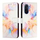 For Huawei Enjoy 50 / nova Y70 Plus PT003 Marble Pattern Flip Leather Phone Case(LS004 Marble White) - 2