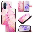 For Huawei Enjoy 50 / nova Y70 Plus PT003 Marble Pattern Flip Leather Phone Case(LS001 Pink Purple Gold) - 1