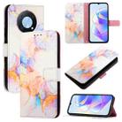 For Huawei Enjoy 50 Pro / nova Y90 PT003 Marble Pattern Flip Leather Phone Case(LS004 Marble White) - 1