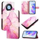 For Huawei Enjoy 50 Pro / nova Y90 PT003 Marble Pattern Flip Leather Phone Case(LS001 Pink Purple Gold) - 1