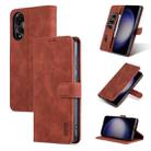 For OPPO A78 4G Global AZNS Skin Feel Calf Texture Flip Leather Phone Case(Brown) - 1