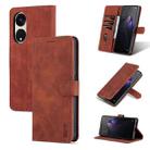 For OPPO A1 Pro/Reno8 T 5G AZNS Skin Feel Calf Texture Flip Leather Phone Case(Brown) - 1