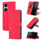 For OPPO A1 Pro/Reno8 T 5G AZNS Skin Feel Calf Texture Flip Leather Phone Case(Red) - 1