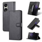 For OPPO A1 Pro/Reno8 T 5G AZNS Skin Feel Calf Texture Flip Leather Phone Case(Black) - 1