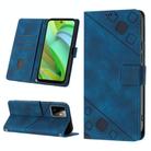 For Motorola Moto G Power 2023 Skin-feel Embossed Leather Phone Case(Blue) - 1