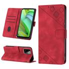 For Motorola Moto G Power 2023 Skin-feel Embossed Leather Phone Case(Red) - 1