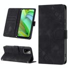 For Motorola Moto G Power 2023 Skin-feel Embossed Leather Phone Case(Black) - 1