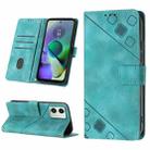 For Motorola Moto G54 Skin Feel Embossed Leather Phone Case(Green) - 1