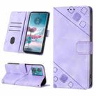For Motorola Edge 40 Neo Skin Feel Embossed Leather Phone Case(Light Purple) - 1
