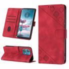 For Motorola Edge 40 Neo Skin-feel Embossed Leather Phone Case(Red) - 1