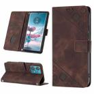 For Motorola Edge 40 Neo Skin Feel Embossed Leather Phone Case(Brown) - 1