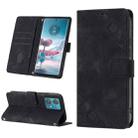 For Motorola Edge 40 Neo Skin-feel Embossed Leather Phone Case(Black) - 1