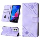 For Motorola Moto G Play 4G 2024 Skin-feel Embossed Leather Phone Case(Light Purple) - 1