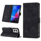 For Motorola Moto G Play 4G 2024 Skin-feel Embossed Leather Phone Case(Black) - 1