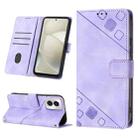 For Motorola Moto G Power 5G 2024 Skin-feel Embossed Leather Phone Case(Light Purple) - 1