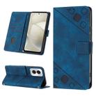 For Motorola Moto G Power 5G 2024 Skin-feel Embossed Leather Phone Case(Blue) - 1