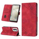 For Motorola Moto G Power 5G 2024 Skin-feel Embossed Leather Phone Case(Red) - 1